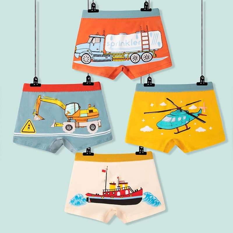 Kit Cueca Infantil Bebê Menino Boxer Alta Qualidade Algodão Estampada