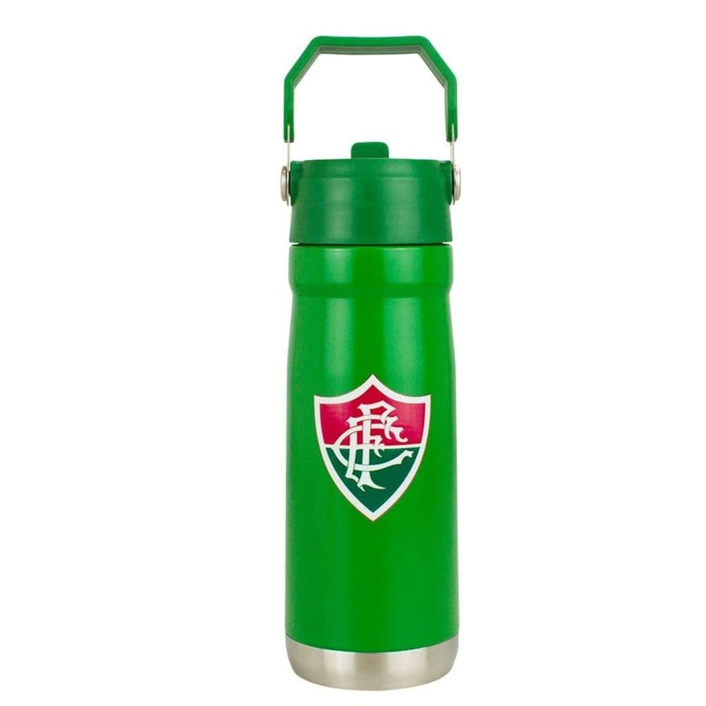 Garrafa Térmica Inox Alça Canudo Bico 650ml - Fluminense