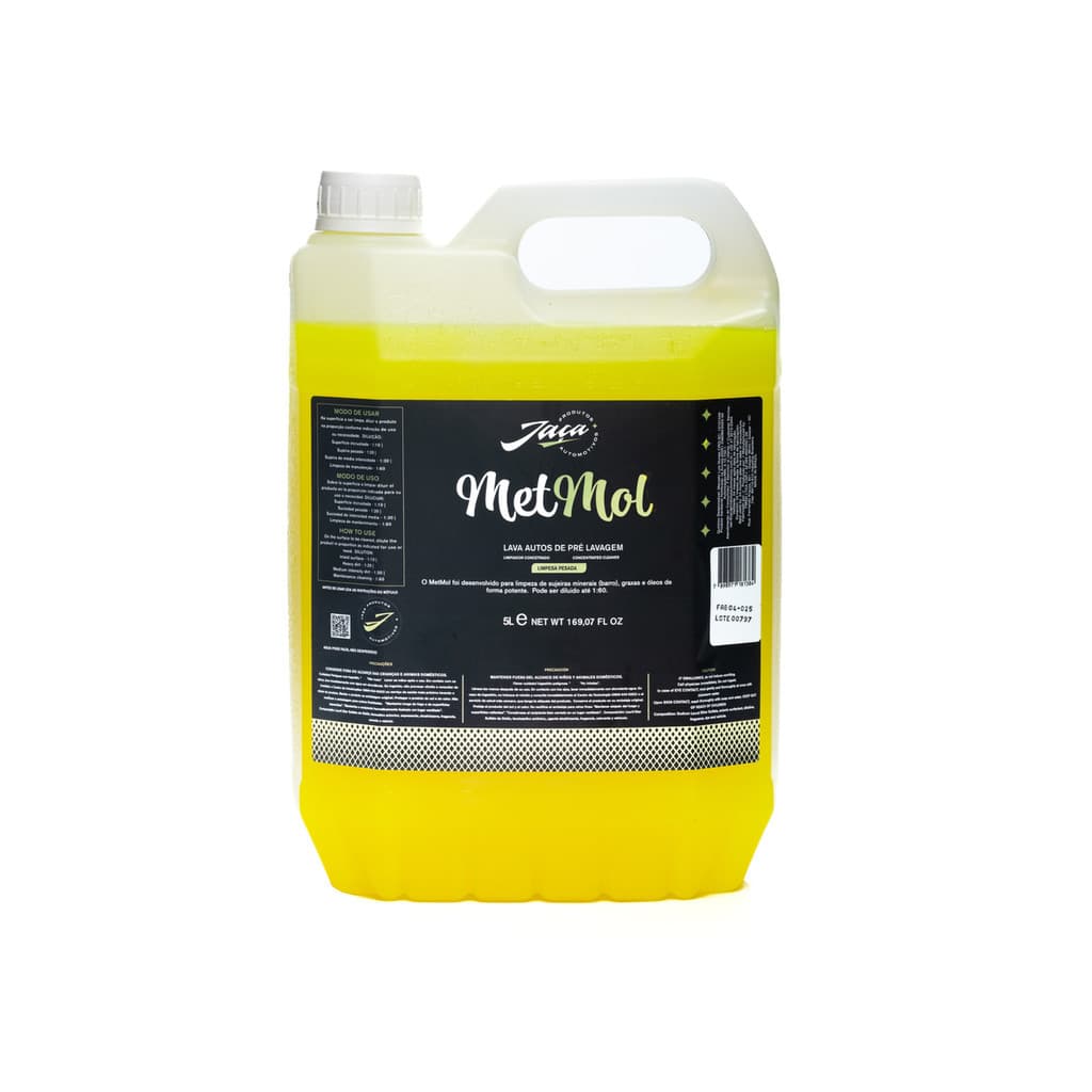 Lava Autos Metmol 5L Jaça Shampoo Automotivo Concentrado Limpeza de Veículos