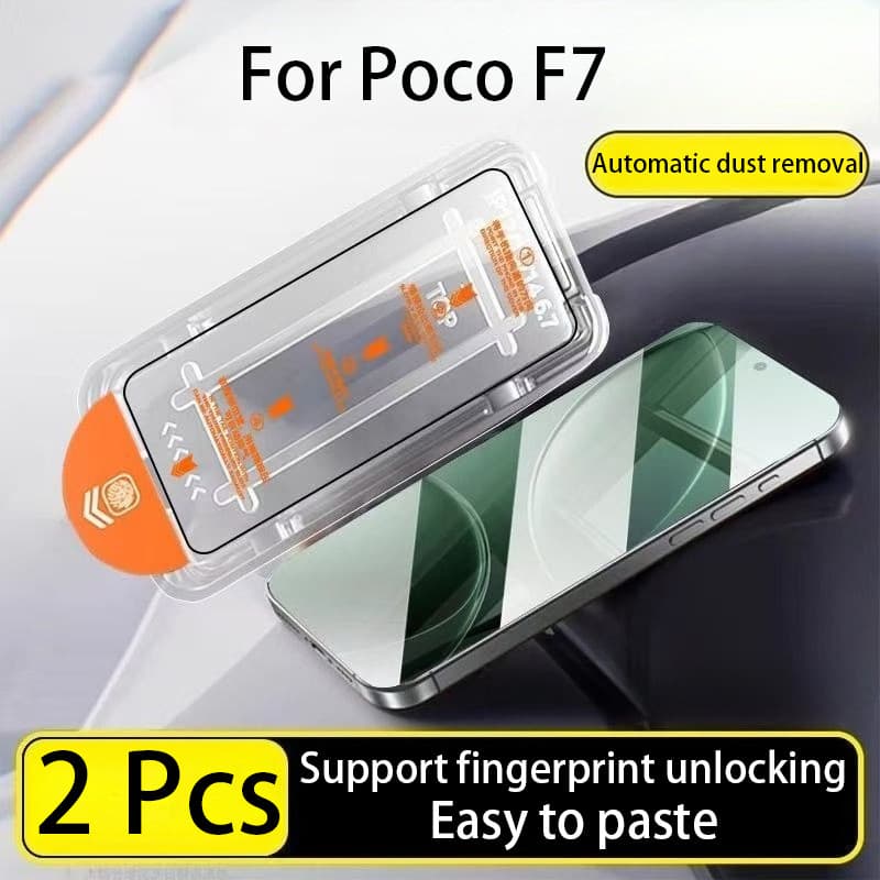 2 Pcs Película Para Poco F7 HD Protetor De Tela De Vidro Temperado Com Um Clique M7 C75 Pro Redmi A5 14C A3 4G 5G