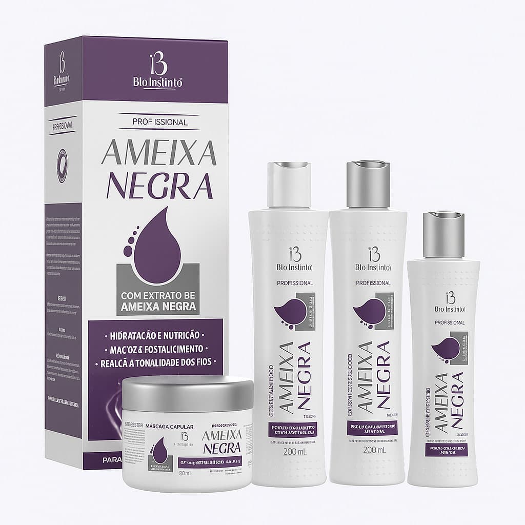 Kit Capilar 4 Itens Ameixa Negra  Hidratação Profunda Bio Instinto