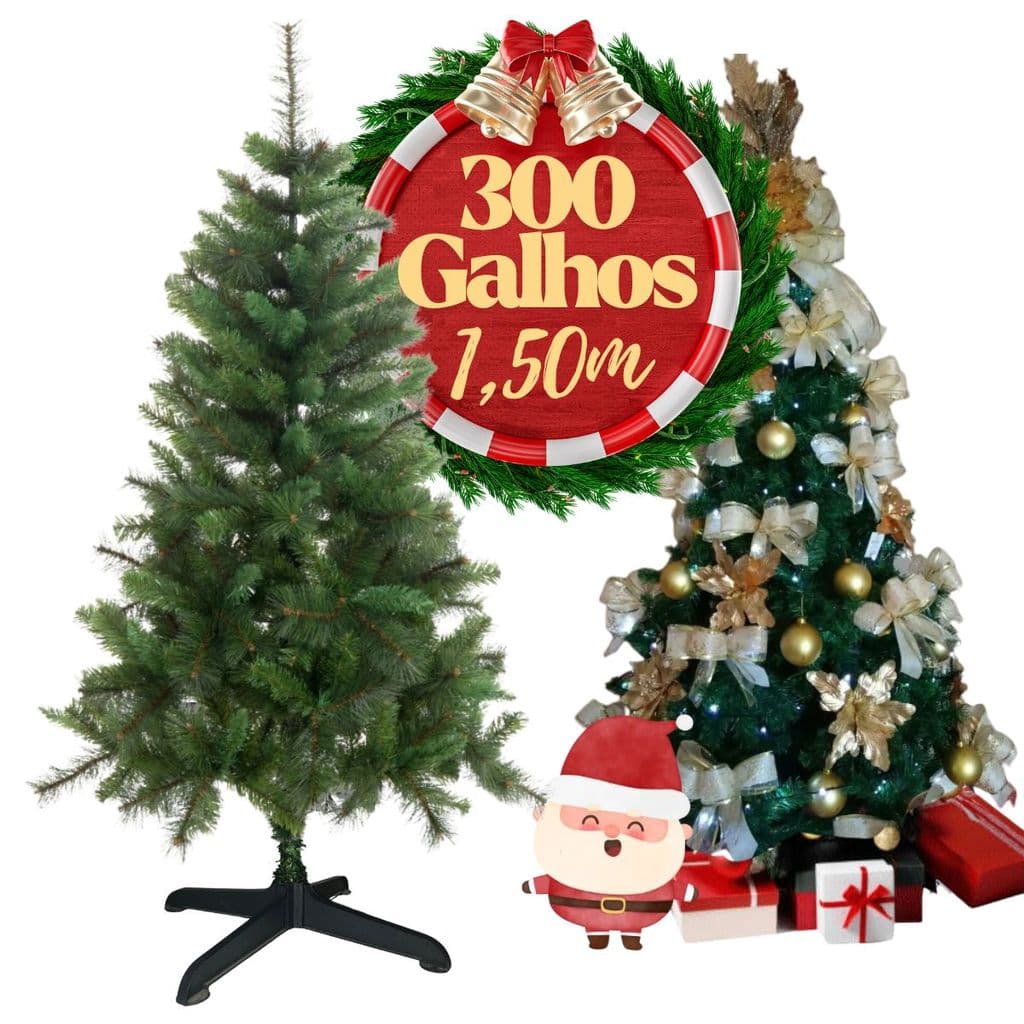 Pinheiro Canadense Árvore De Natal Grande 150cm 300 Galhos pras Suas Festas Cheia Robusta