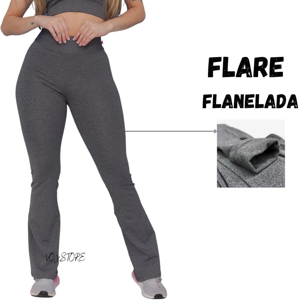 Calça de Frio Flare Feminina com Forro Quente Flanelada Peluciada Flair Bailarina