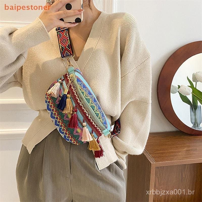 [baipestoner] Bolsas Crossbody Femininas sel Bolsa De Cintura Retrô De Ombro De Couro