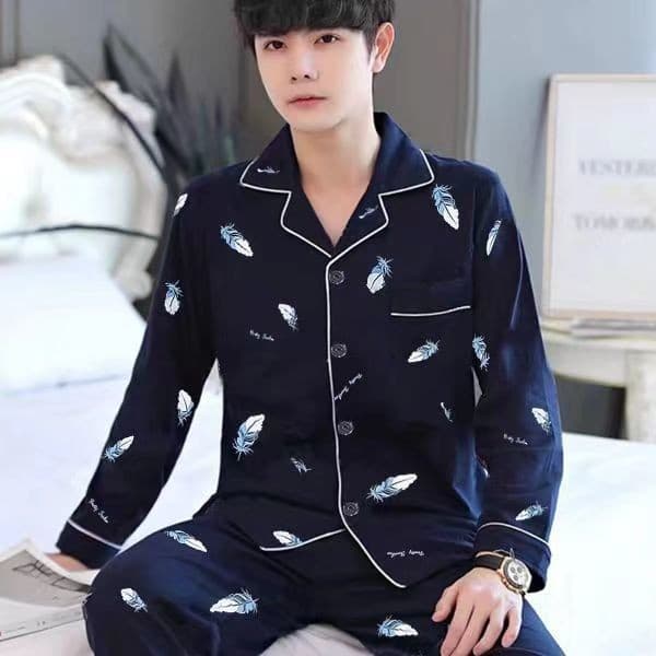 Pijamas masculinos primavera outono pijamas masculinos de manga comprida pijamas masculinos de manga comprida Pa