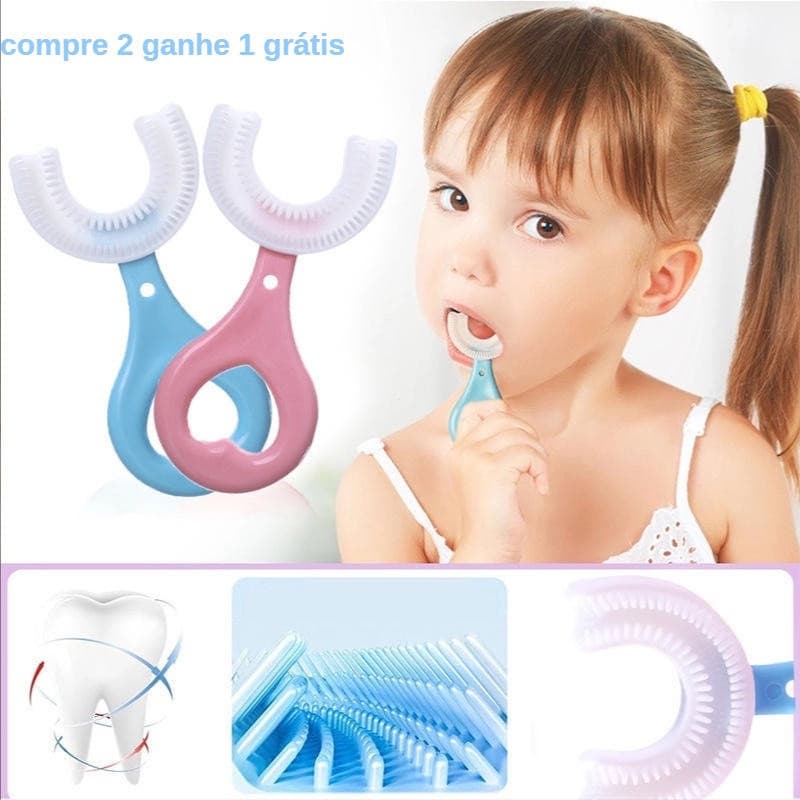 Escova De Dentes Infantil Em Formato De U De 360 Graus 2-6-12 Anos De Idade