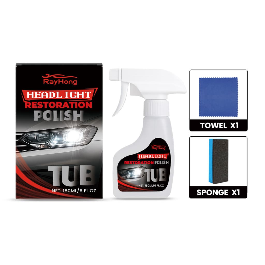 Rayhong kit de cuidados com farol de carro, lâmpada de superfície, oxidação, cuidados de limpeza, kit de remodelação de
