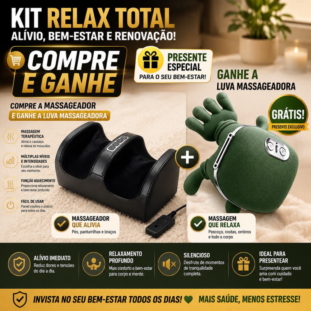 Massageador Elétrico para Pés Panturrilhas Com Massageadora Cervical Elétrica Brinde