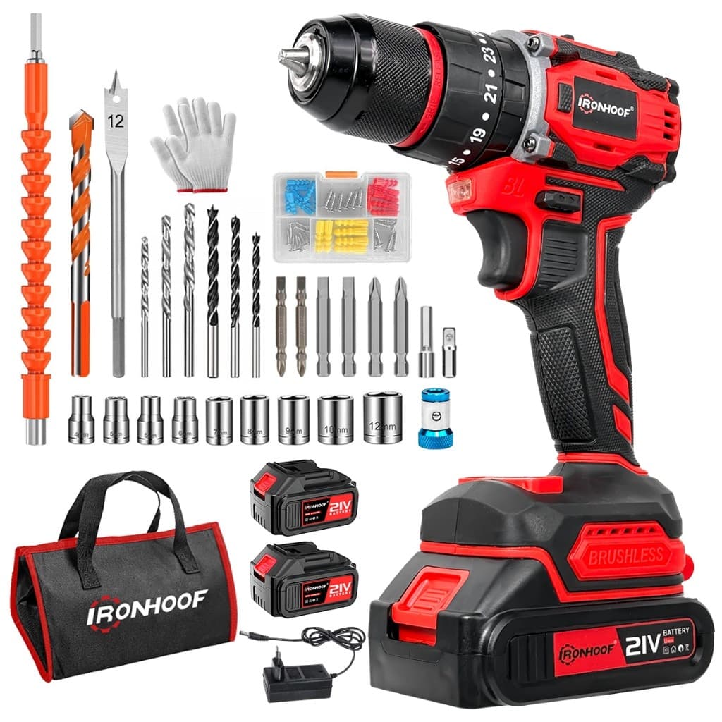 Furadeira Parafusadeira A Bateria 21V Furadeira De Impacto 2 Bateria Sem Fio Profissional Brushless