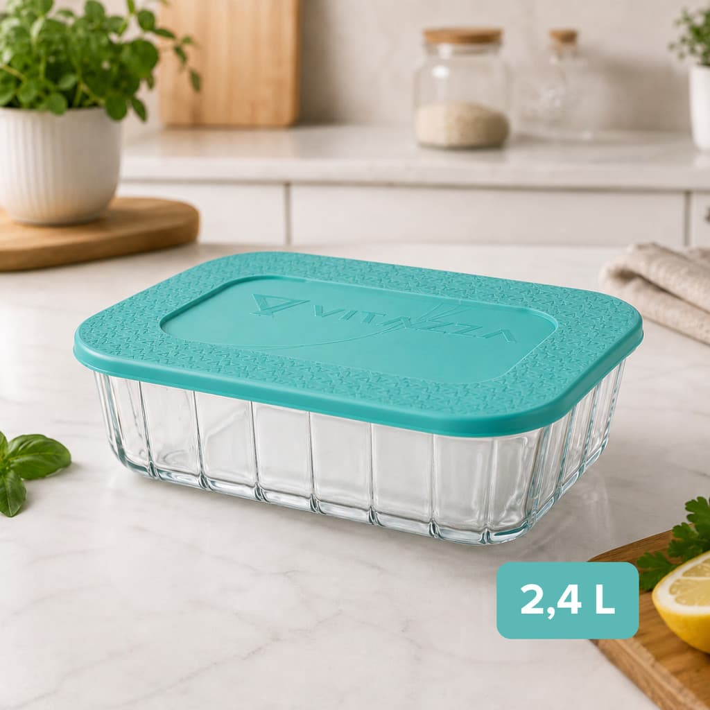 Pote De Vidro Com Tampa 2,4 Litros Tigela De Vidro Marmita Saladeira Marinex Tapoer Alimentos