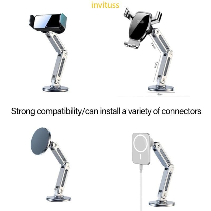 Base Giratória Montagem Multifuncional Inv 17 Mm Para Suportes Telefone Mesa Veículos