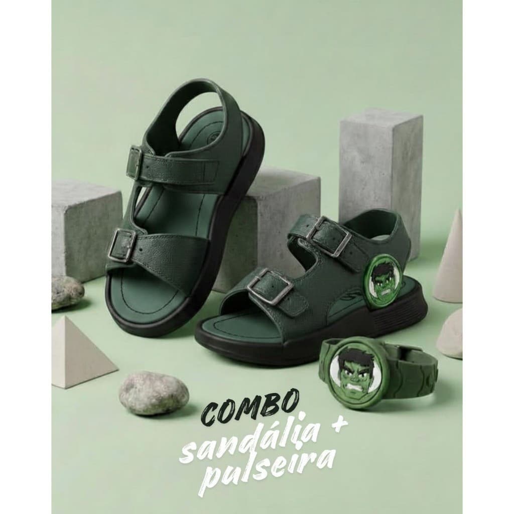Combo Sandália + Pulseira Infantil de Personagens!!!
