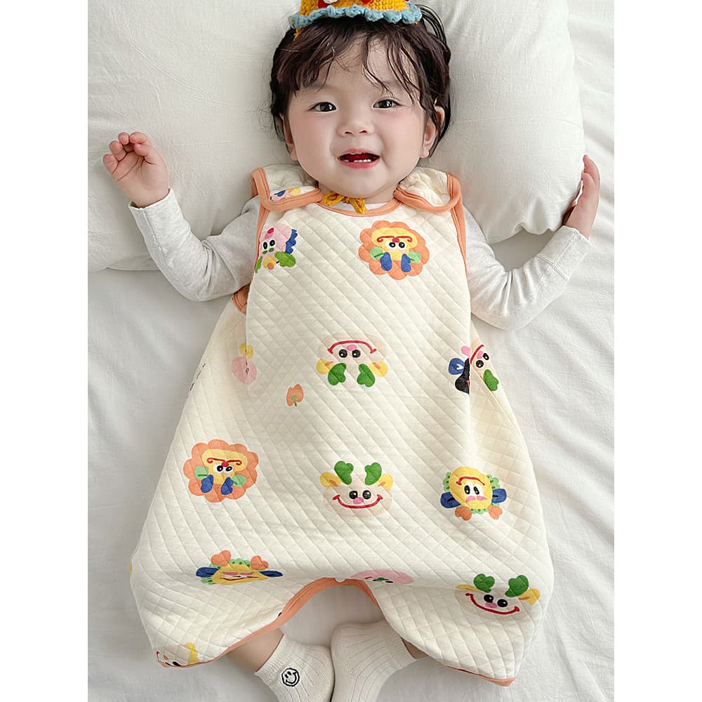 Bebê sem mangas saco de dormir bebê colete infantil colcha Anti-chute primavera outono puro algodão colete de uma peça q