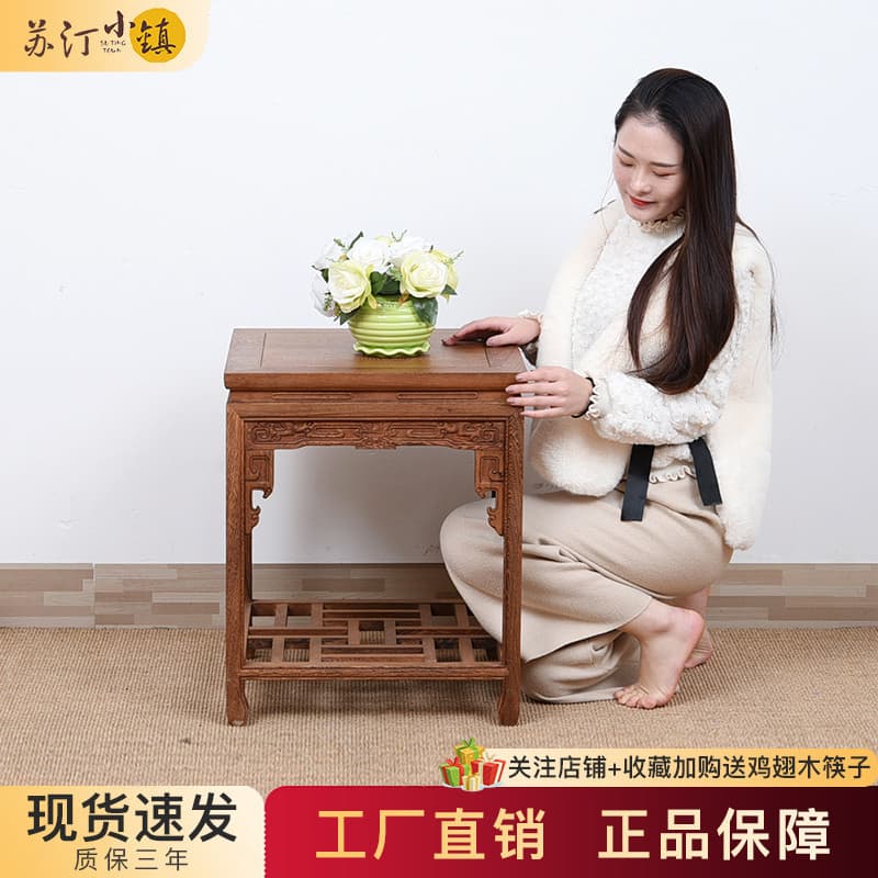 Móveis de mogno novo chinês wengué flor suporte flor mesa piso sala estar expositor Mingqing antigo armazenamento flor s