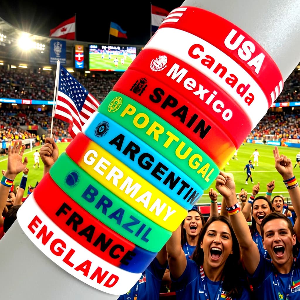 Pulseira de Silicone para fã da copa do mundo de futebol 2026, 48 pulseira esportiva forte para adultos, crianças, Argen