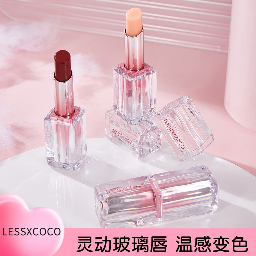 Lessxcoco Macaron Mudança de Temperatura Batom Outono Inverno Batom Água Clara Brilho Toot Lip Balm
