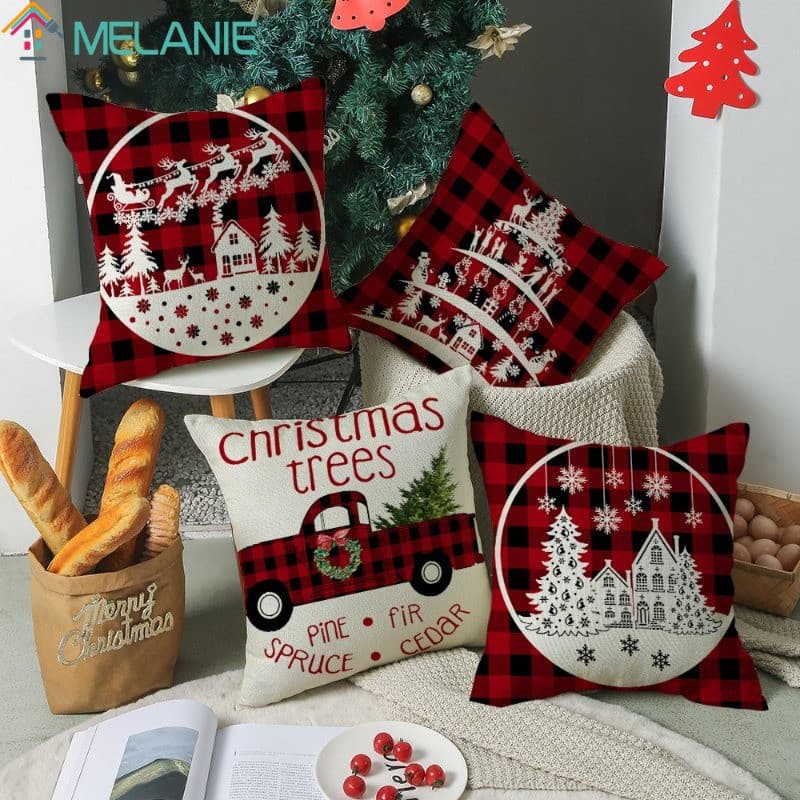 Produtos De Decoração Para Casa De Natal Feliz Padrão Capa De Almofada Decorativa Universal 45 * 45 Cm Tamanho Impressão
