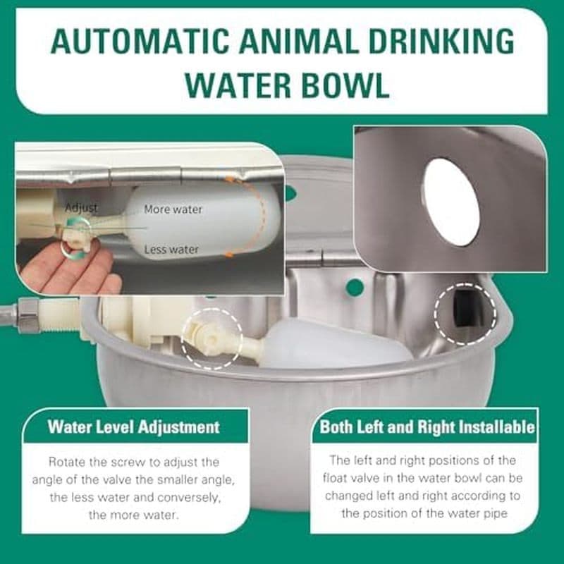 Bebedouro automático para gado, aço inoxidável 304, adequado para cavalos-bulos | Enchimento Automático | Antiferrugem |