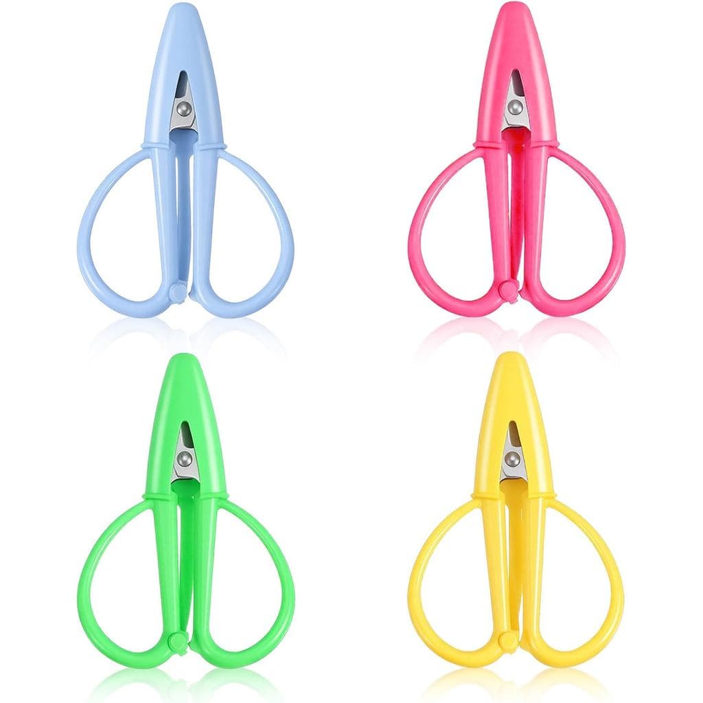 Tesoura de Ponto de Agulha Ymapinc para Costura e Artesanato, Tesoura de Viagem para Corte de Tecido, 4 Tesouras de Croc