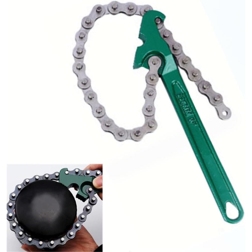 Chave de Corrente com Catraca de 9 Polegadas para Serviços Pesados, Chave para Filtro de Óleo, Ferramenta Reversível par