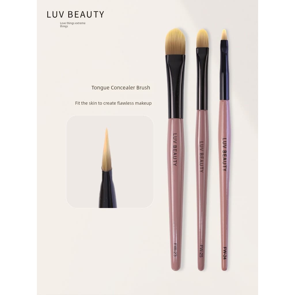 | 【kit pincel maquiagem profissional】 | ❃Love Thin Things Pincel corretivo de serviço em forma de língua fina parcial✌