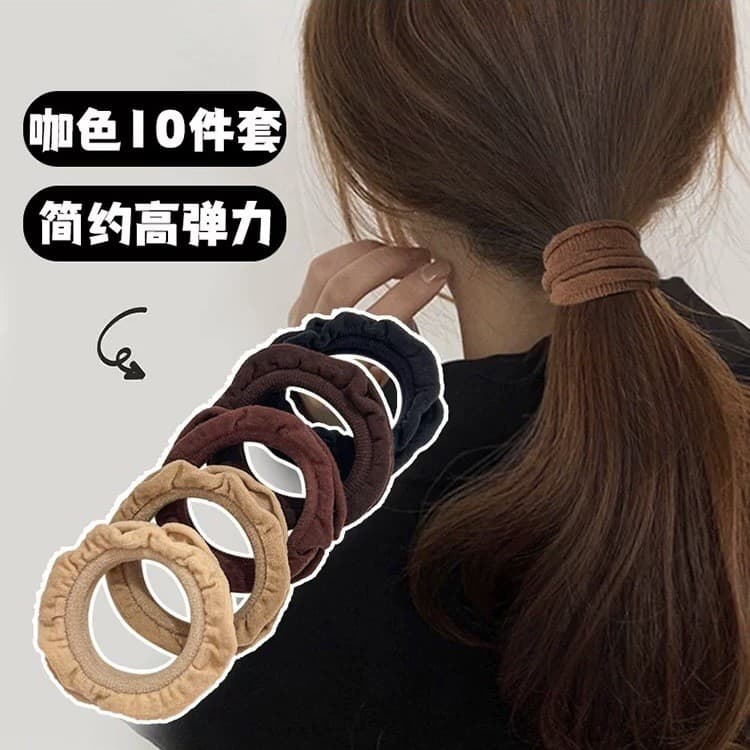 Elástico de cabelo para rabo de cavalo alto com bordas enroladas, faixa de cabelo sem costura para mulheres 2024, corda