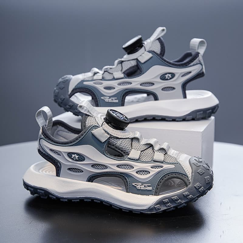 Meninos sandálias verão 2026 novo estilo sapatos infantis esportes sapatos de praia médio grande crianças meninos bonito