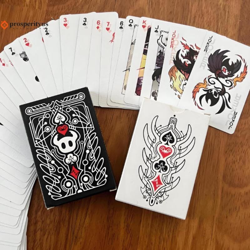[prosperityus] Conjunto de Cartas de Jogar Preto e Branco 《Hollow Knight》， Adequado para Jogos de Festa e Apresentações