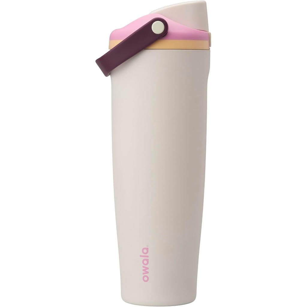 Garrafa de Água Owala FreeSip Sway de Aço Inoxidável Isolada, com Bico de Duas Vias, Canudo Integrado e Alça Tipo Balde,