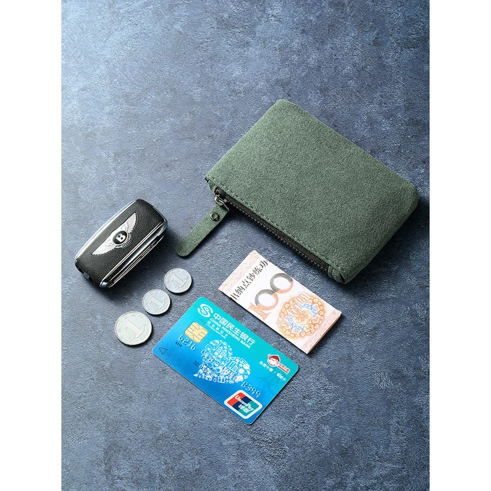 Mini moeda feminina couro genuíno multifuncional bolsa de moedas com zíper