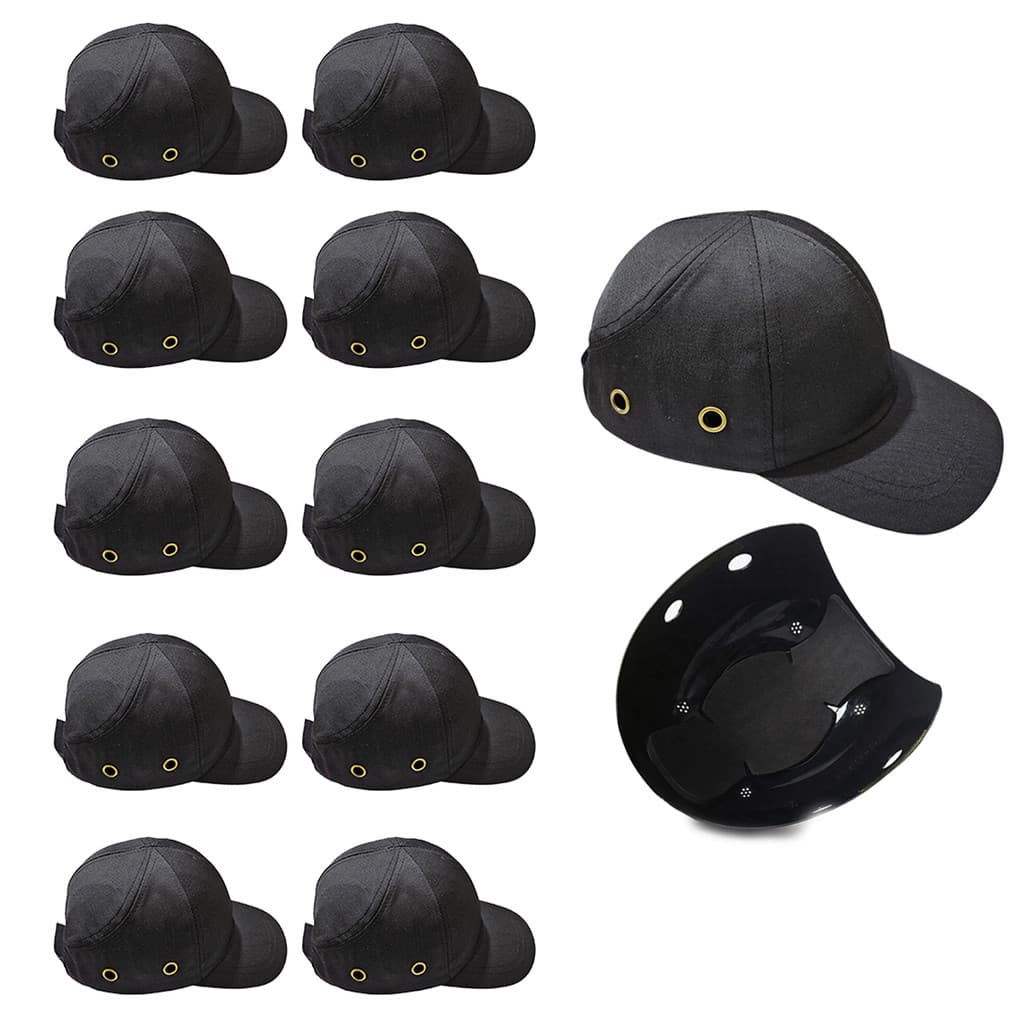 Bone com Capacete EPI Kit 10 Uni Obra Seguranca do Trabalho Casquete Conserto Reparo Construcao Oficina Resistente