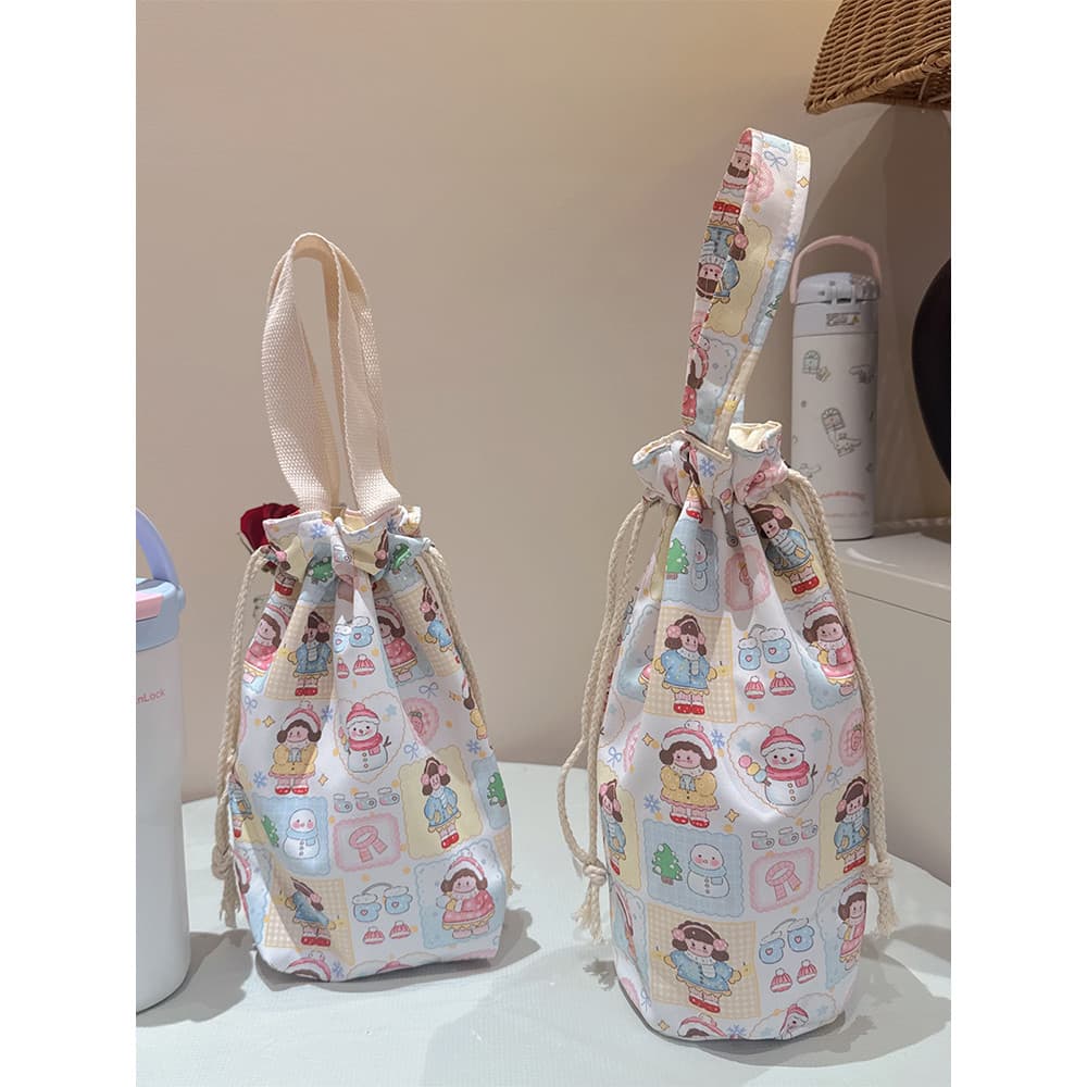 Bonito menina cordão suporte de copo portátil de alto valor estudante crianças saco de copo de água à prova dwaterproof