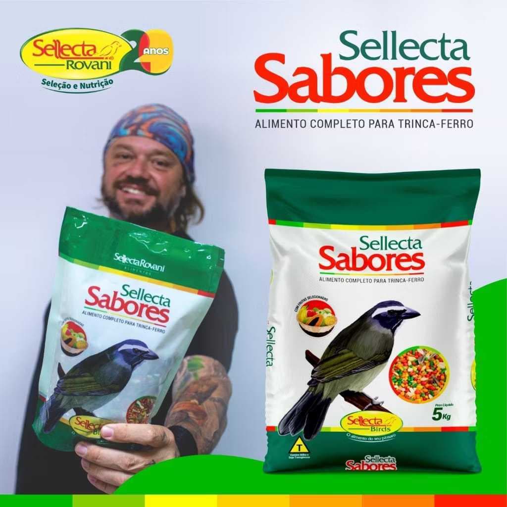 Racao Sellecta Sabores Trinca-Ferro, Sábia, Pássaro Preto