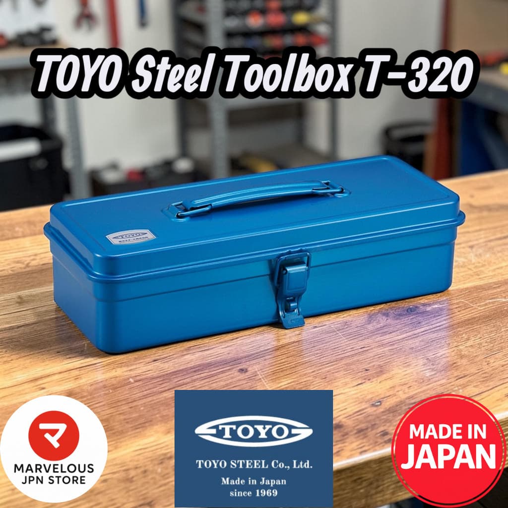 [TOYO] Caixa de ferramentas de aço T-320 | Fabricado no Japão | Caixa de ferramentas estilo baú | Organizador de arma...