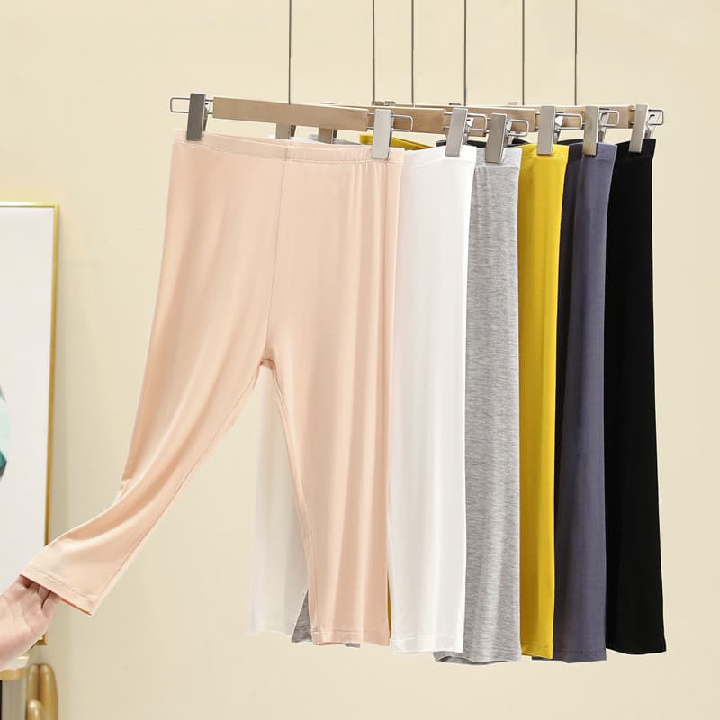 Leggings modais femininas verão estilo fino Anti-reflexo exterior Wear 7 pontos leggings cintura alta tamanho grande mai