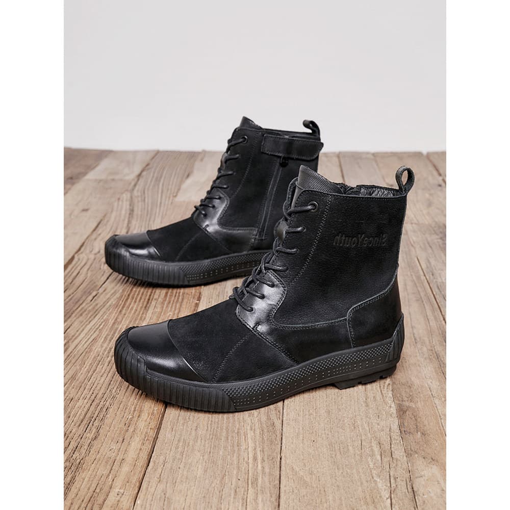 Primeira camada de bezerro inverno estilo britânico couro genuíno Martin botas masculinas de alta qualidade botas de mot