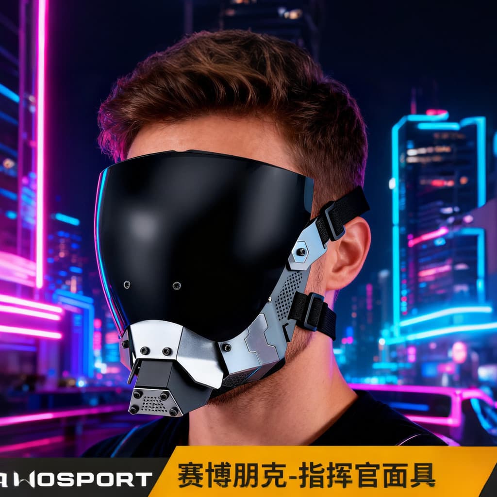 WOSPORT Cyberpunk Máscara Sci-Fi Funcional Fan Machinery COS Role-Playing Máscara Meio Capacete Tecnologia Sentido