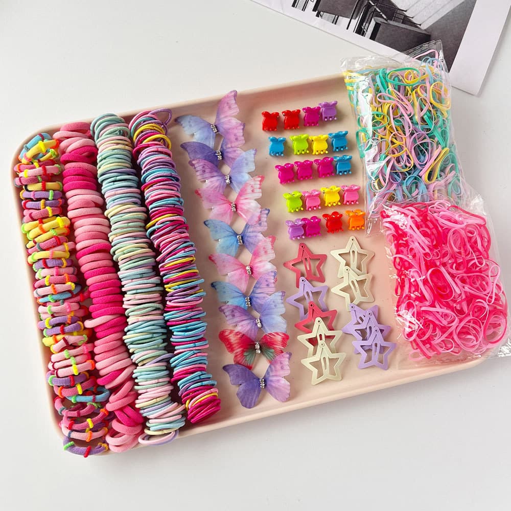 Conjunto De Grampos De Cabelo Borboleta , 881 Peças , Com Laços , Clipes De Coelho E Estrela Para Mulheres , Meninas , F