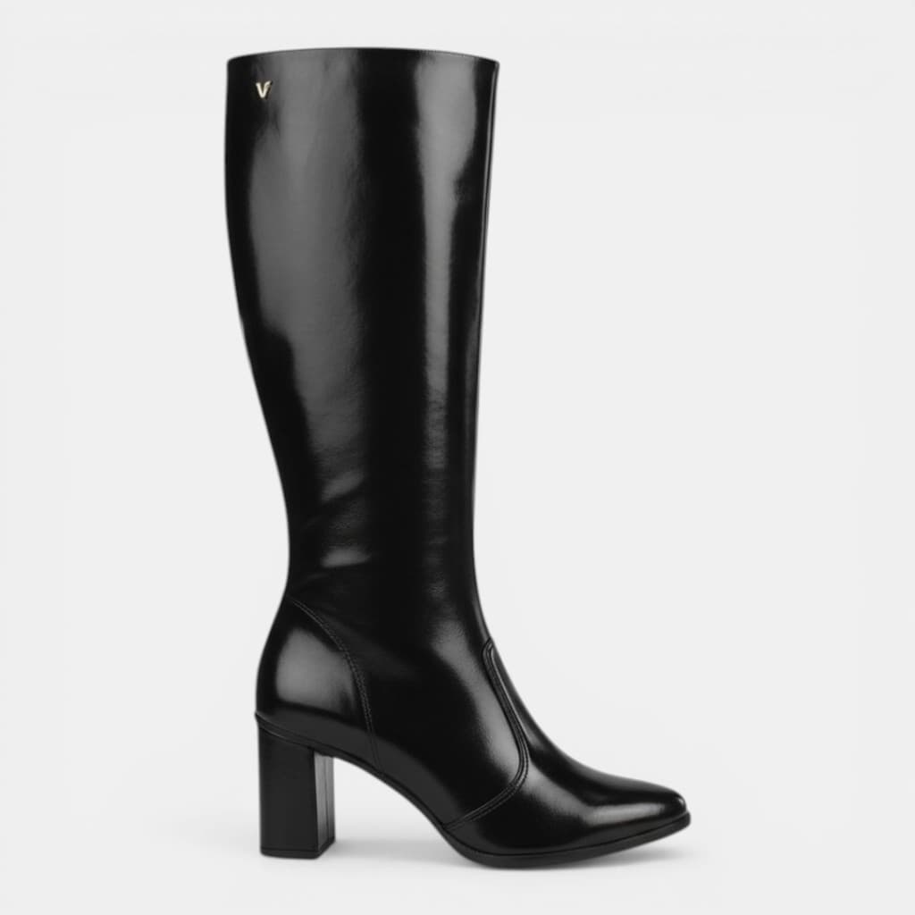 Bota Mississipi Cano Longo Salto Bloco Preta