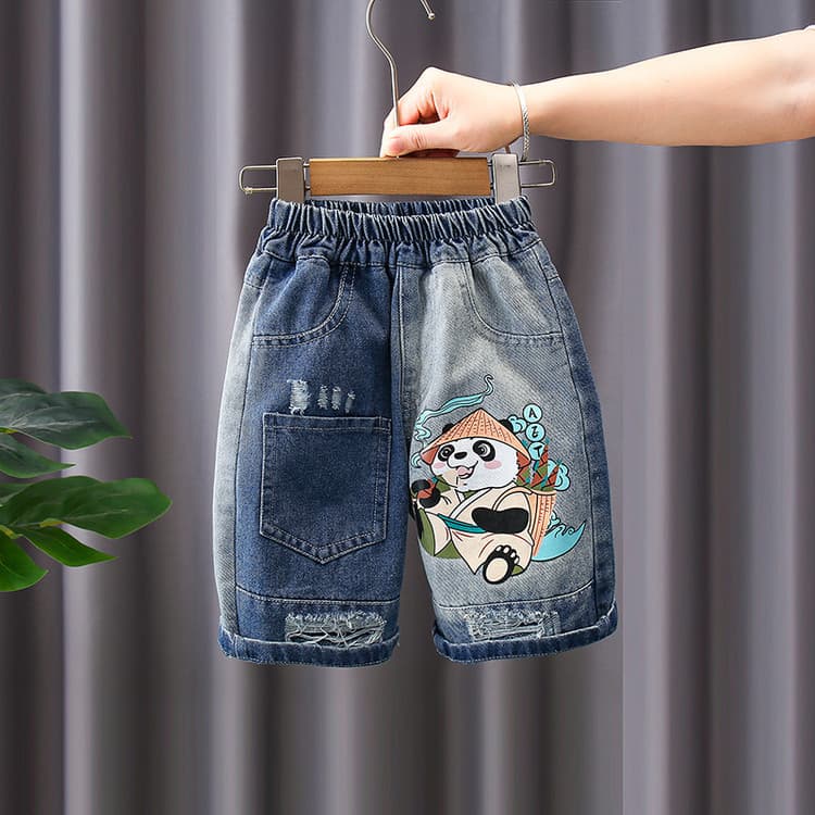 Meninos Denim Shorts exterior Wear bebê estilo ocidental estilo fino roupas de verão crianças 2026 novo estilo verão ver