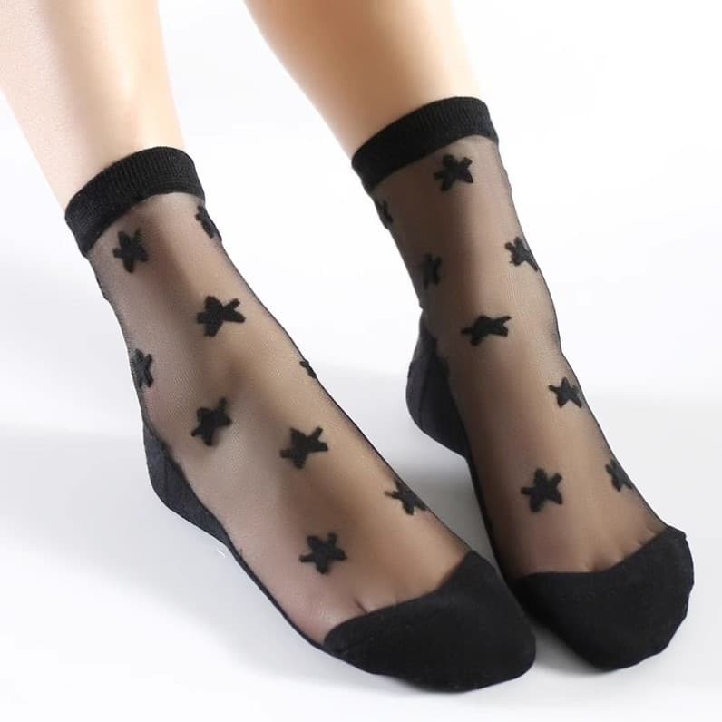 Meias femininas estilo fino primavera outono anti-Snagging cristal puro algodão fundo antiderrapante meias de vidro meia