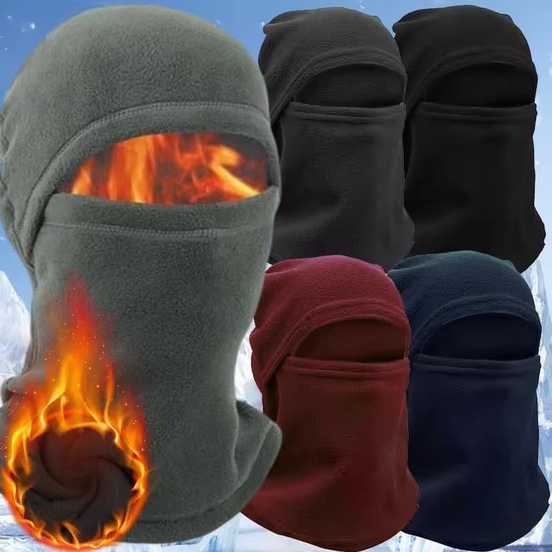 Balaclava De Lã Polar Quente-Chapéu De Máscara Esportiva À Prova De Vento Ao Ar Livre Facial Para Ciclismo-Completa Térm