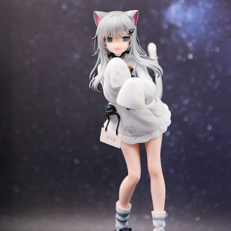 Versão de alta qualidade Gancheng Gato Gato Pintura Original Gato Menina Figura Pena de Gato Shizuku Linda Menina Modelo