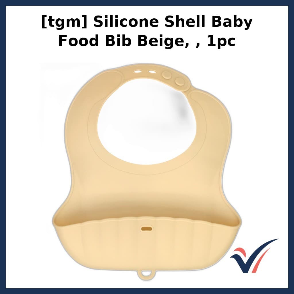 [tgm] Babador De Comida Para Bebê Com Concha De Silicone Bege , 1 Unidade/Coreano/Coletor/100 % Genuíno Por vibepick
