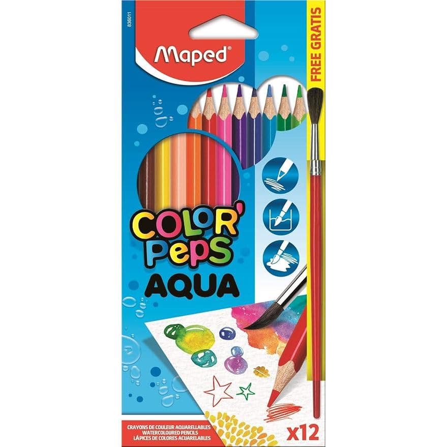 Lápis de cor Aquarelável Maped 12cores +1 pincel