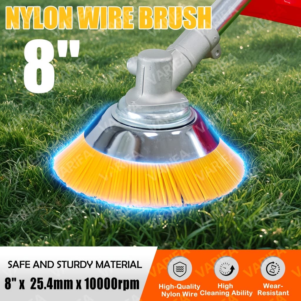 VARIEA-8 Polegada Escova Rotativa de Nylon Acessório Cortador de Grama de Cabeça, Aparador de Grama de Jardim Durável, R