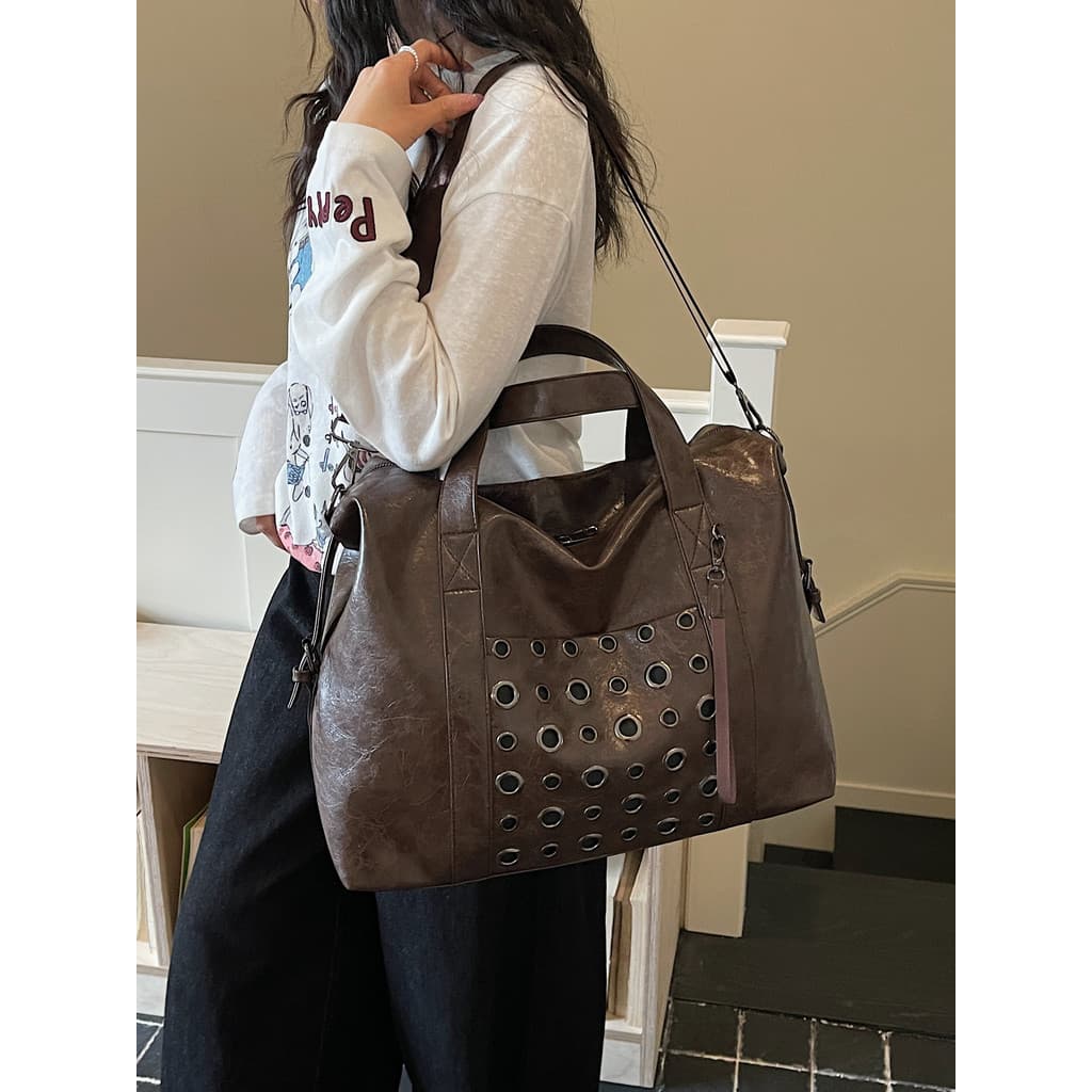 Bolsa de viagem de curta distância feminina PU moda europeia americana pode cobrir carrinho viagem de negócios bolsa de