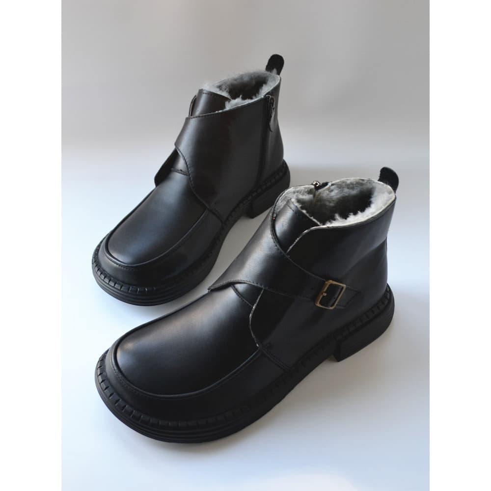 Botas masculinas de lã pura quentes para neve, botas casuais de couro, bico largo, pés grandes, comércio exterior, pedid