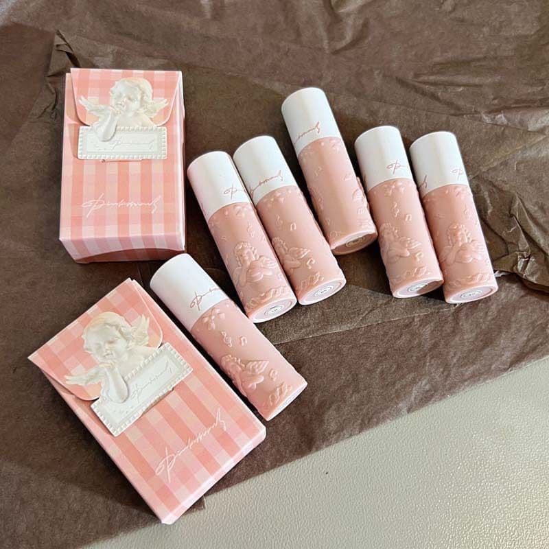 Dip Cup esmalte labial veludo esmalte em relevo desbotamento fosco não fácil rosa névoa lábio PinkyFocus fosco an