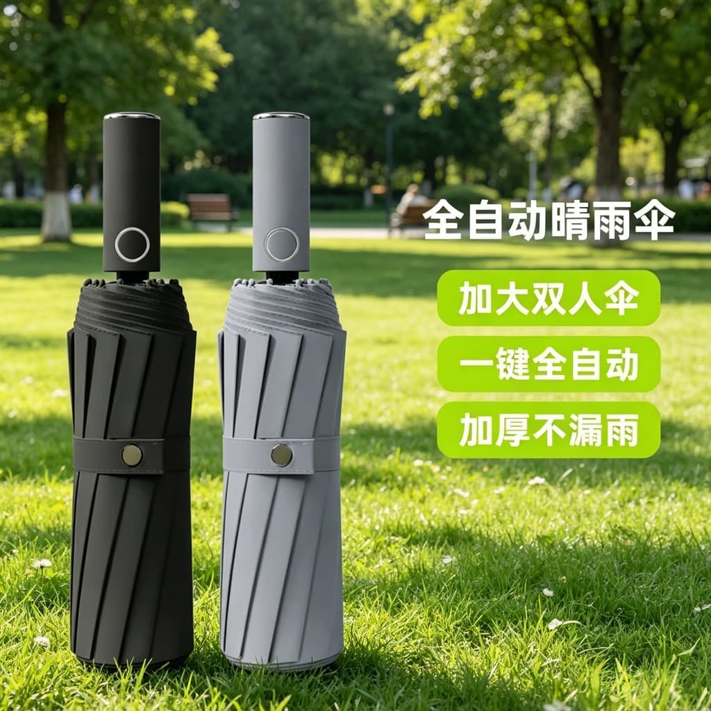 Guarda-chuva totalmente automático masculino tamanho grande dobrável chuva ou chuva guarda-sol protetor solar Anti-ultra